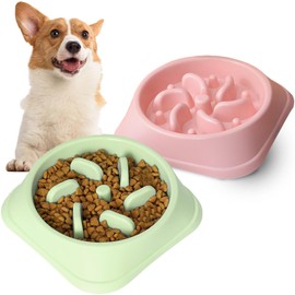 Plato para Perro, 2 Piezas Comedero Lento para Perro, Antideslizante