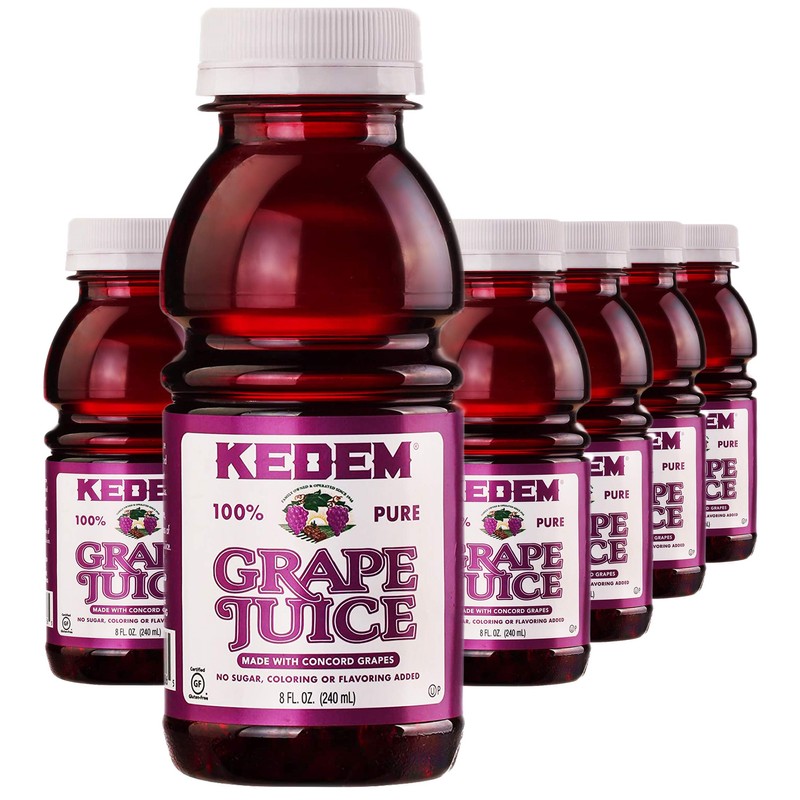 Kedem Grape Juice, 8oz BPA Free Plastic Bottle (12 Pack)