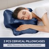 HOMBYS 2 Pack Satin Cervical Pillowcases (Only Pillowcase), Silky Butterfly-Shaped