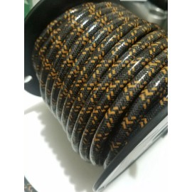 Ton's Performance RAT ROD FLATHEAD TRACTOR 8mm SUPPRESSION Core BRAIDED CLOTH BLACK ORANGE SPARK PLUG WIRE DIY per foot 1'