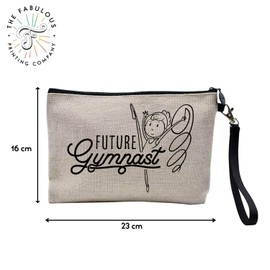 Kosmetiktasche aus Leinen – Future Gymnast Sport Passion – Kosmetiktasche aus Leinen – Geldbörse – 15 x 10 cm, leinen, 23.5 x 15 cm, Kosmetiktasche