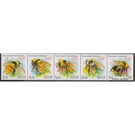 Russia 1266-1270 five strips (complete.issue.) unmounted mint/never hinged ** MNH 2005 Bumblebees (Stamps for collectors) Invertebrates Other (insects, snails, bees…)