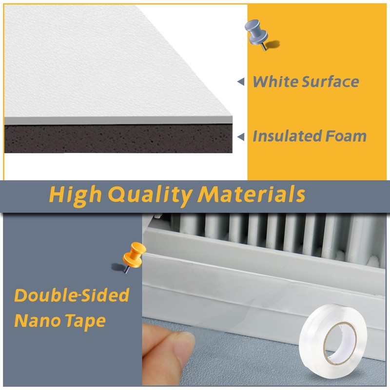 Flamorrow Window Air Conditioner Side Foam Panel, Full Surround Insulation