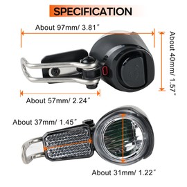 Varstrom High-Visibility E-Bike Front Light System - 6-48V Universal Headlight with Integrated Side Reflectors