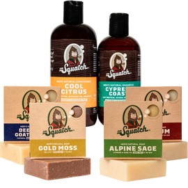 Dr. Squatch - Jabón en Barra para Hombres - Paquete Ampliado Océano: Jabón Natural en Barra - Ron de Bahía, Musgo Dorado, Leche de Cabra de Mares Profundos, Salvia Alpina, Ciprés y Champú y
