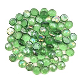 YGFRSTO Glass Flat Beads Mixed Glass Loose Beads for Decorating Fish Tank Micro -Landscape Decoration Glass Beads (Green)