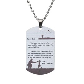 Dad Necklace Gift for Men Daddy Dad Fathers Day Gift from Daughter Best Dad Ever Gift for Him Father Papa Birthday Gifts for New Bonus Dad Father In Law Gift for Daddy Engraved Neckalces