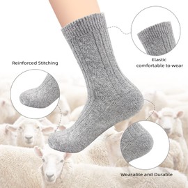 Women Winter Socks-5 Pairs Womens Thick Knitted Wool Warm Socks Casual Socks,One Size 5-9 (Mixed Color-3)