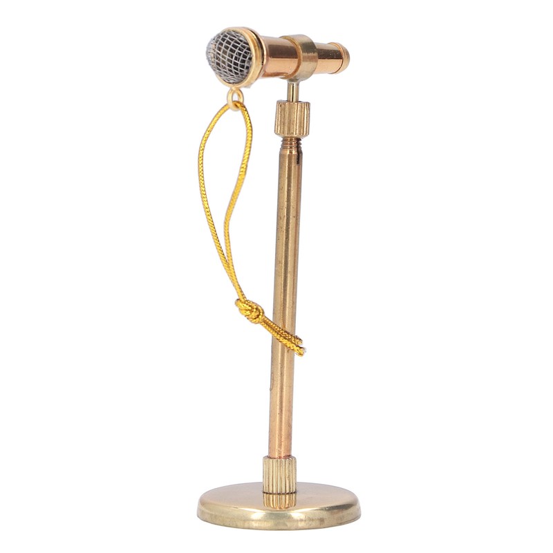 Adjustable Miniature Microphone Replica Model Mini Musical Instrument Decoration for
