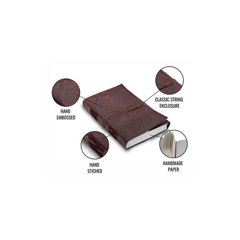 HG-LTHR 18 cm Tree of Life Leather Blank Book grimoire