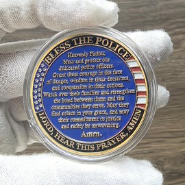 Strugglejewelry Archangel Michael Law Enforcement Challenge Coin - Patron Saint of Police with Blessing Prayer ﻿