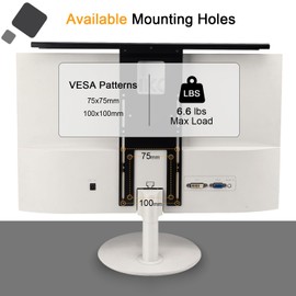 IFCASE Above/Behind Desk Monitor Shelf Mount Holds SLR Camera, Light Webcam, Microphone Fits VESA 75mm 100mm Compatible with Monitor Arm (Black, Shelf)