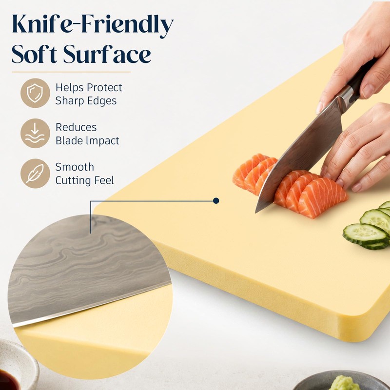 Japanese Rubber Cutting Board Sushi Chopping Block,18" X 10.6"X 0.8"