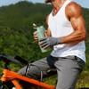 Electric Protein Shaker Bottle with Storage, USB-C, 24 oz, Green