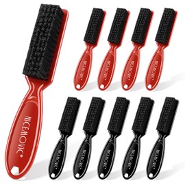 NICEMOVIC 10 Pcs Barber Clipper Cleaning Brush, Barber Accessories Cleaning Supplies, Blade Trimmer Cleaning Mini Brush Bulk Set Duster Manicure Nylon Brush Hair Styling Brush Tool (Black&Red)
