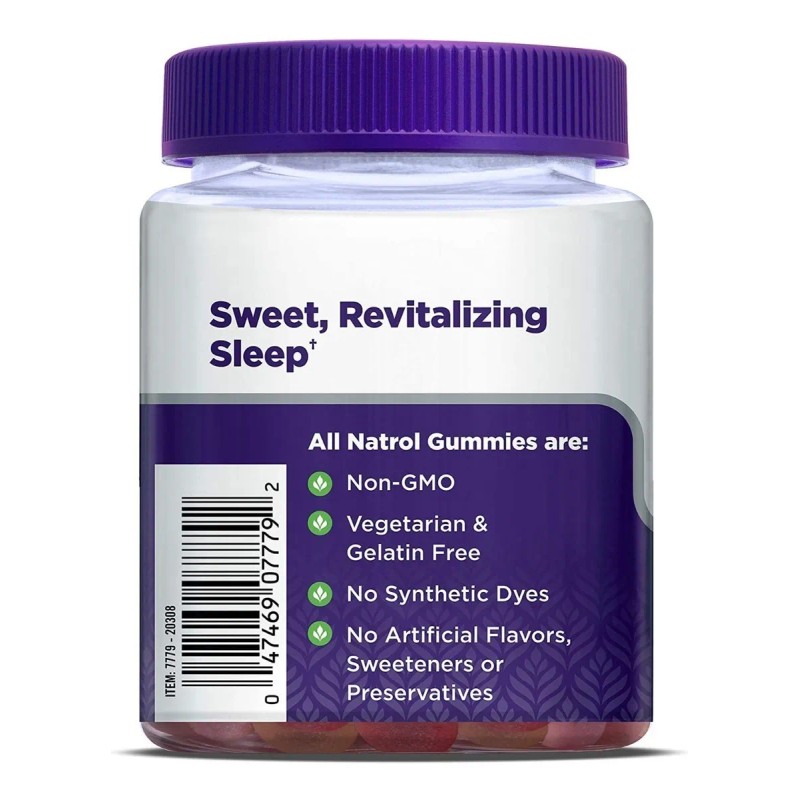 Natrol Sleep Calm Melatonina Y L-teanina 60 Gomitas Sabor Fresa