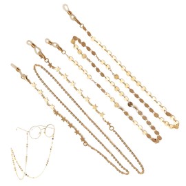 BSITSSS 2 PCS Glasses Chain, Eyeglass Sunglass Straps Lanyards, Stars Sequins Chains Bead Eyewear Strap for Glasses Women Sports with Anti-Skid Ear Hooks