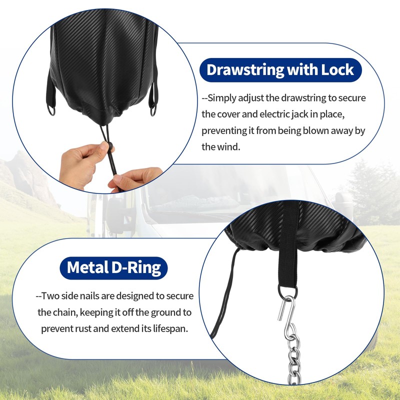 Electric Tongue Jack Cover Waterproof Electric Trailer Jack Cover Universal