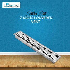 MARINE CITY Louvered Vent – Stainless Steel Mirror Finish, Corrosion-Resistant, Durable Vent Cover for Boats, Yachts, RVs & Homes (1 Pcs, 7 Slots)