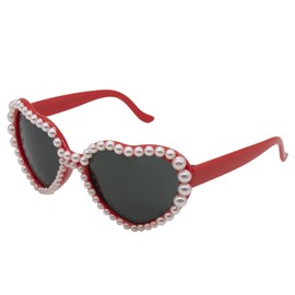 YAMEIZE Vintage Heart Pearl Sunglasses for - Women Men Retro Love Heart Glasses Heart Shaped Coloful Party Festival Outdoor