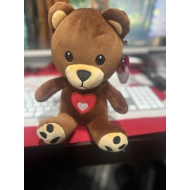 RuthieMart Osito De Peluche By RuthieMart Color Café Con Corazón En El Pecho Tamaño 10”