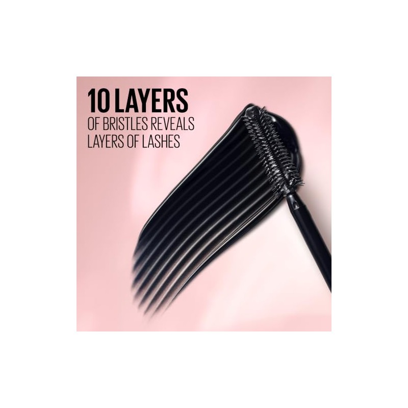 MAYBELLINE - Máscara lavable Lash Sensational, negro parduzco, 0.32 onzas