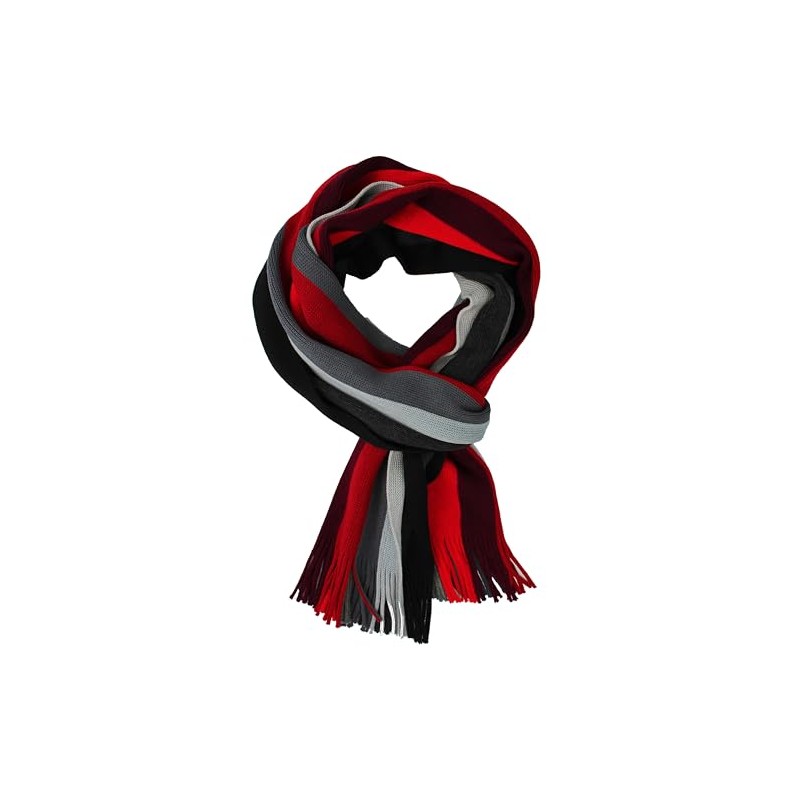 Rotfuchs Men's StripedScarf Red rot,grau
