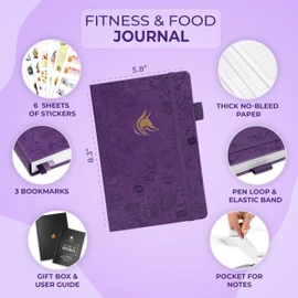 CF Fitness- und Lebensmittel-Tagebuch, Premium, A5, 14 x 21 cm, Violett