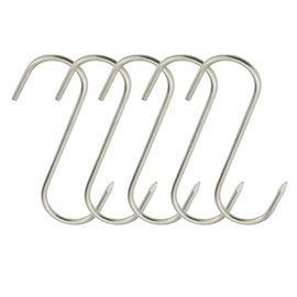 XGNG 12 Pcs 4 Inches S-Shaped Meat Hooks Stainless Steel Butcher's Hook Meat Hook Tool for Hanging, Drying, Butchering, Smoking, BBQ, Grilling
