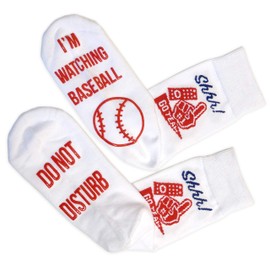 American Sports Novelty Socks - Funny Calf Lounge Socks - Great Gifts For Sports Fans (Baseball)