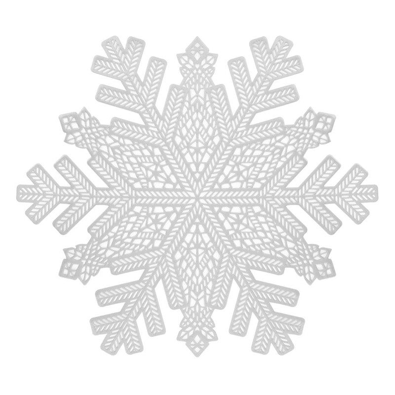 YöL Set Of 6 Silver Snowflake Placemats PVC Christmas Table