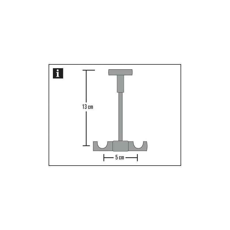 GARDINIA Universal Ceiling Support Open for Diameter 16 mm Stainless