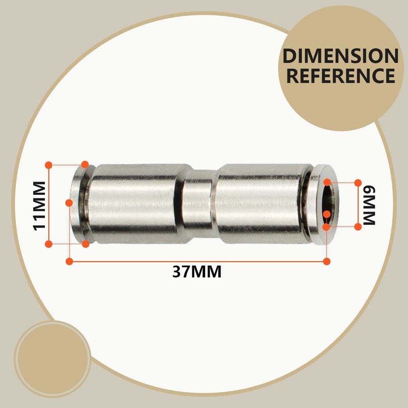 Bwintech 3 Pcs 6mm Straight Push in Connect Pneumatic Fitting,2