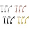 PIERCINGLINE Titanium Banana with Push Fit 3 Crystal Drops Piercing