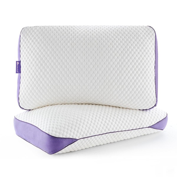 HOMELAB Adjustable Shredded Memory Foam Pillows King Size, Cooling Bed