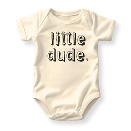 Little Dude Baby Bodysuit, Premium Cotton Tshirt for Kids Cute Boy Outfit Baby Boy Outfit