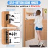 Heavy-Duty Self Closing Saloon Door Hinges, 1 Pack Black, Large