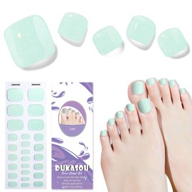 Semi Cured Gel Pedicure Strips,26 PCS Gel Nail Strips Works with Any UV Light, Salon Quality Gel Nail Stickers，Easy to Apply & Remove