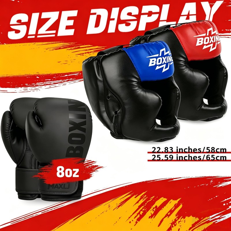 12pcs Boxing Headgear,Upgraded Boxing Gloves,Mouth Guards& Hand Wraps Boxing Equipment