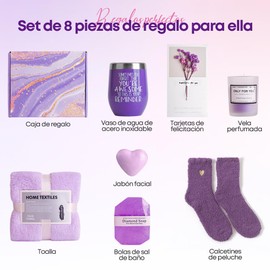 Juego de Regalo para Mujer, Regalos de Cumpleaños, Set de Baño y Spa Corporal, Fabulosa Taza, Alivio, Ayudar a Dormir, Velas Aromaticas (12oz, unidad, 8)