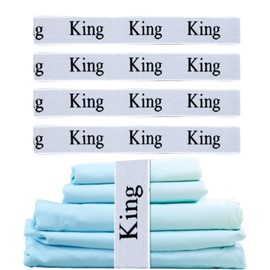 Bed Sheet Organizer Bands,4 Pcs Bed Sheet Organizers and Storage Label Bands Sheets Organizer for Linen Closet Elastic Sheet Keeper Bands Straps Bedding Bands(King)