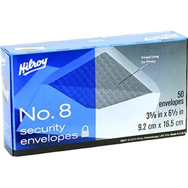 Hilroy 36511 No-8 Security Envelopes, 3-5/8x6-1/2-Inch, 50-Count