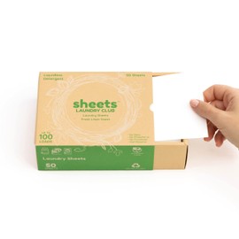 Sheets Laundry Club - Kit de lavandería todo en uno. - Como se ve en Shark Tank- Ligero: disfruta de 50 sábanas de lino fresco de disolución rápida, 40 hojas de secadora de vitalidad a base de plantas, una brisa de usar