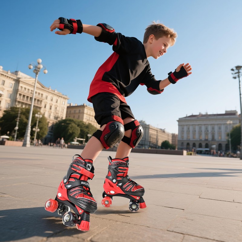 SULIFEEL Adjustable Kids Roller Skates for Boys Ages 3-5 5-8