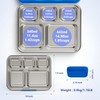 Pawtong Stainless Steel Lunch Box, 5-Compartment Bento Lunch Box for