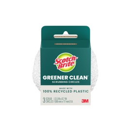 Scotch-Brite® Greener Clean™ Recycled Scrubbing Circles 215-GC, 3 Each/Pack, 6 Packs/case, 6 Packs per case