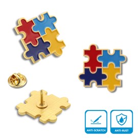Pack of 100 Autism Puzzle Lapel Pins Bulk– Autistic Autism/Asperger’s Spectrum Disorder ASD Support Love Cause Awareness Pins