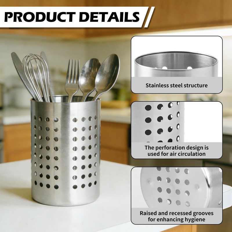 ZLMTZDJD 2PCS Stainless Steel Utensil Holder and Utensil Drying Holder,