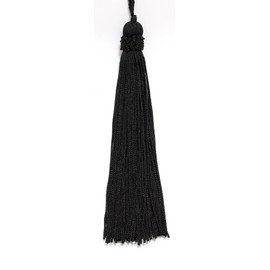 DÉCOPRO Set of 10 Black Crown Head Chainette Tassel 5.5 Inch Long with 1 Inch Loop Basic Trim Collection Style# CT055 Color: Black - K9