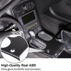 PIUGILH Car Console Gear Shift Panel Trim Cover for Corvette C6 2005-2013 Interior Accessories, Anti-Scratch Console Gear Shift Panel Frame Protection Cover Kit (Matt Black)